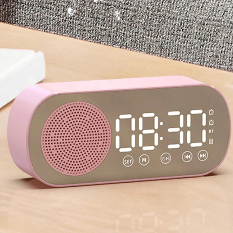 Digital Alarm Clock Wireless Bluetooth Speaker Multi-functional Subwoofer Clock Mini AI Smart Alarm Clock Speaker Music Player