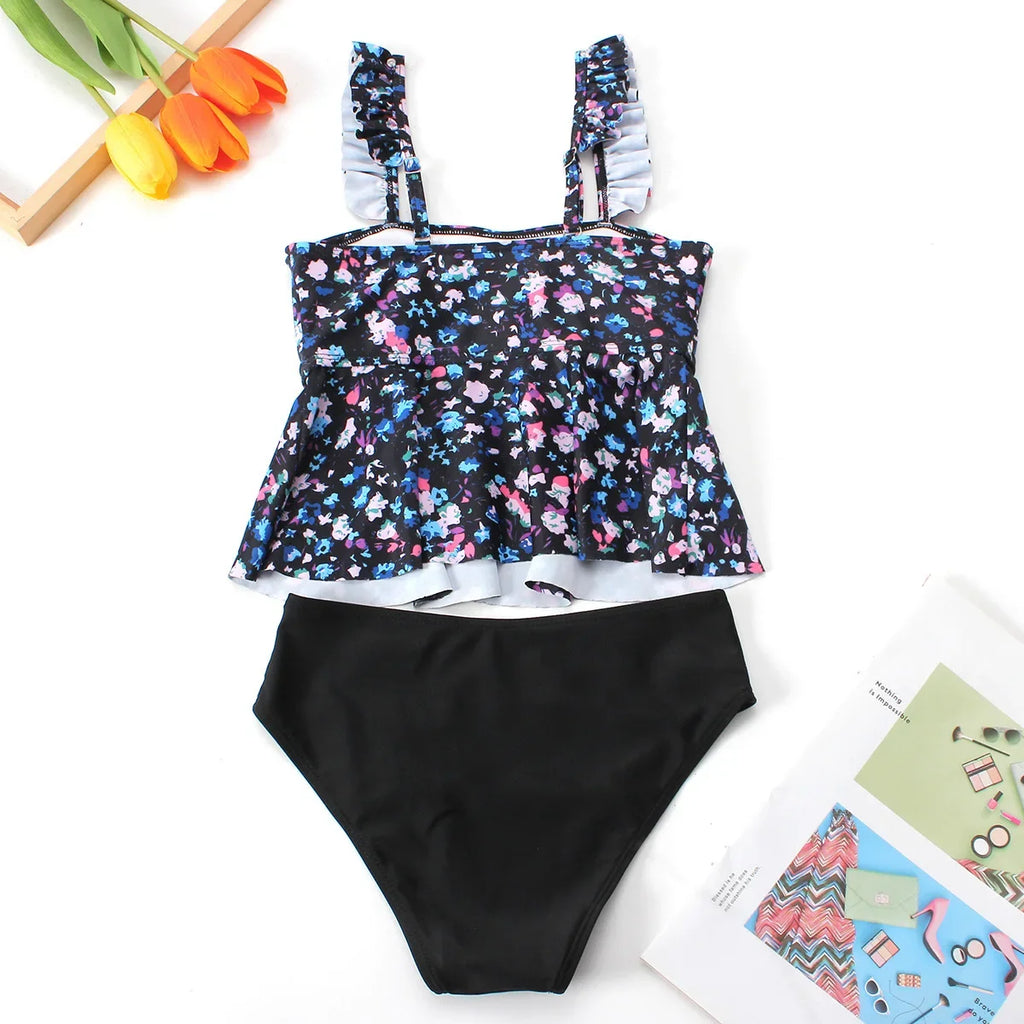Girls Bikini High Waisted Swimsuit Kids Ruffle Children's Swimwear 8-12 Years Teenagers Bathing Suit Girl Cute Beachwear 2026