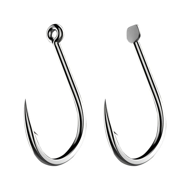 100pcs Boxed Fish Hooks 3-12# Barbed with Holes Black Fish Hooks