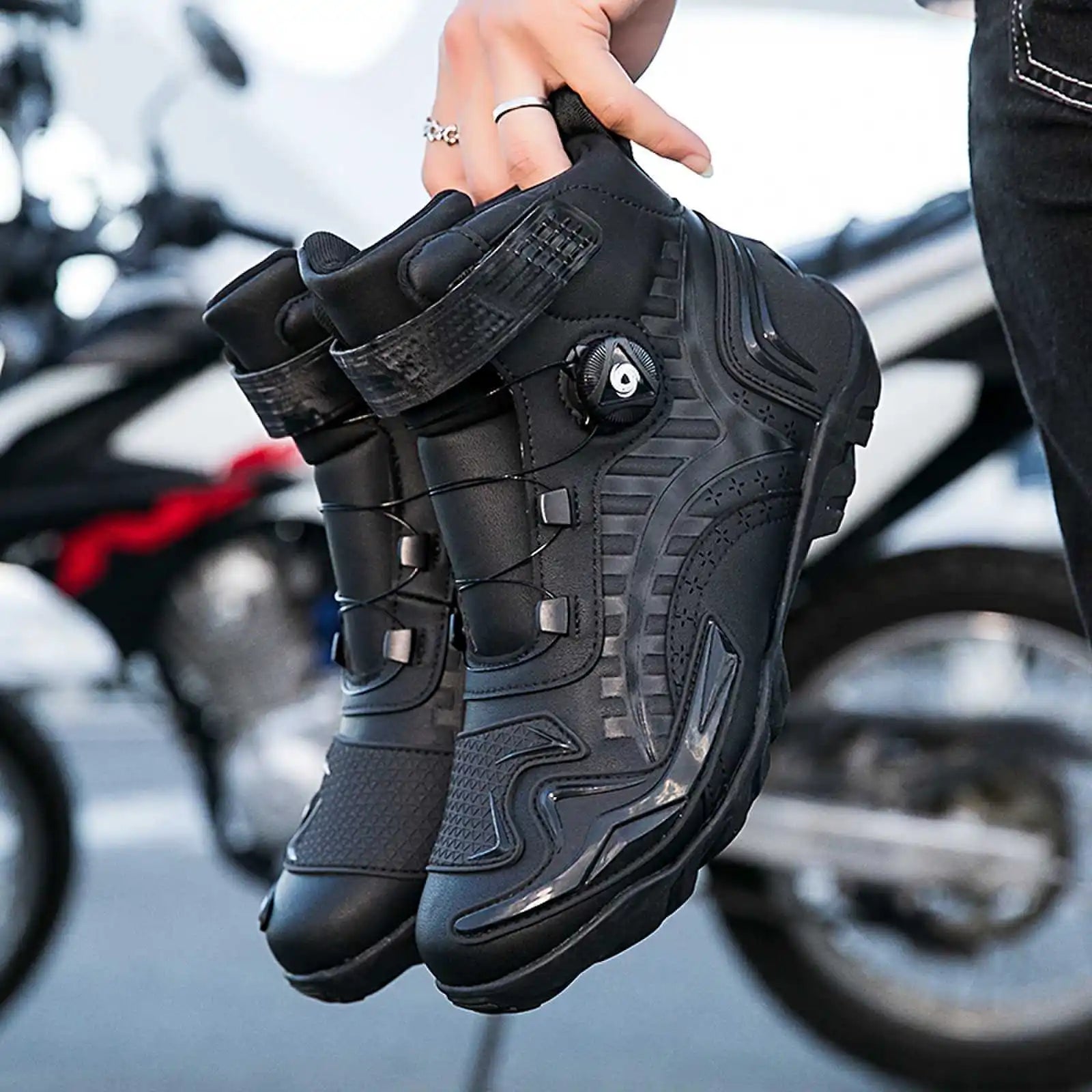 Motorcycle Boots Men Motor Motorbike Riding Shoes Anti-fall Motorcycle Shoes Motocross Off-Road Racing Boots