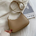 Women's Fashion Handbags Retro Solid Color PU Leather Shoulder Underarm Bag Casual Women Hobos Handbags sac à main femme