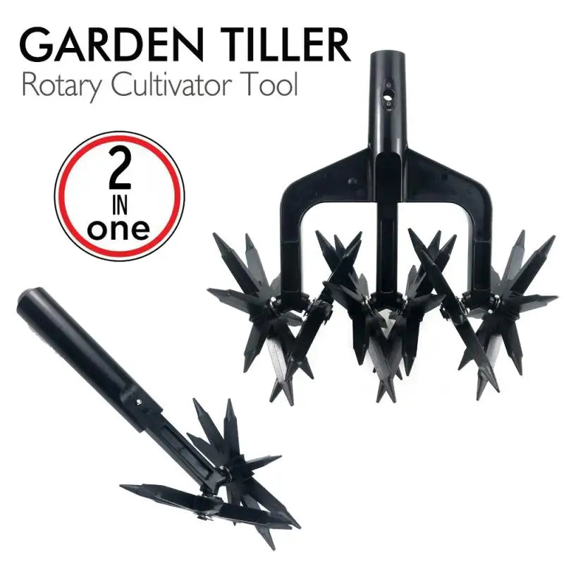 Weeding Digging Grass Turning Tool 2 In 1 Garden Rotary Tiller Lawn Ripper Land Aerator Gardening Tool Loose Soil Aerator