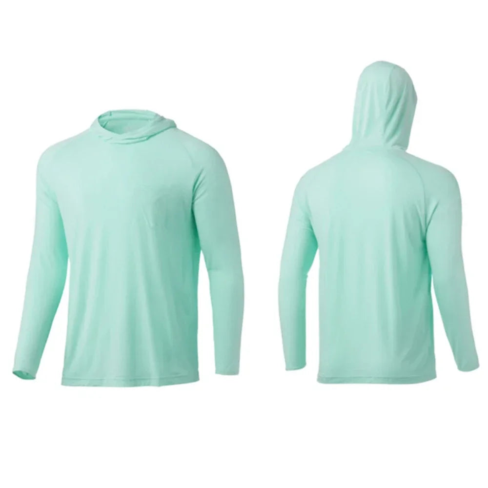 Fishing Apparel Clothing Men Long Sleeve Fishing T-shirt Sun Protection Uv Breathable Hooded Angling Camisa De Pesca