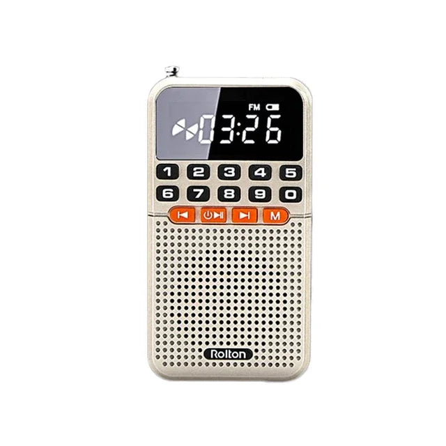 Mini Radio Portable Pocket AM FM Walkman Radios Bluetooth 5.0 Speaker TF Card Music Player with LED Flashlight For Home Soundbox