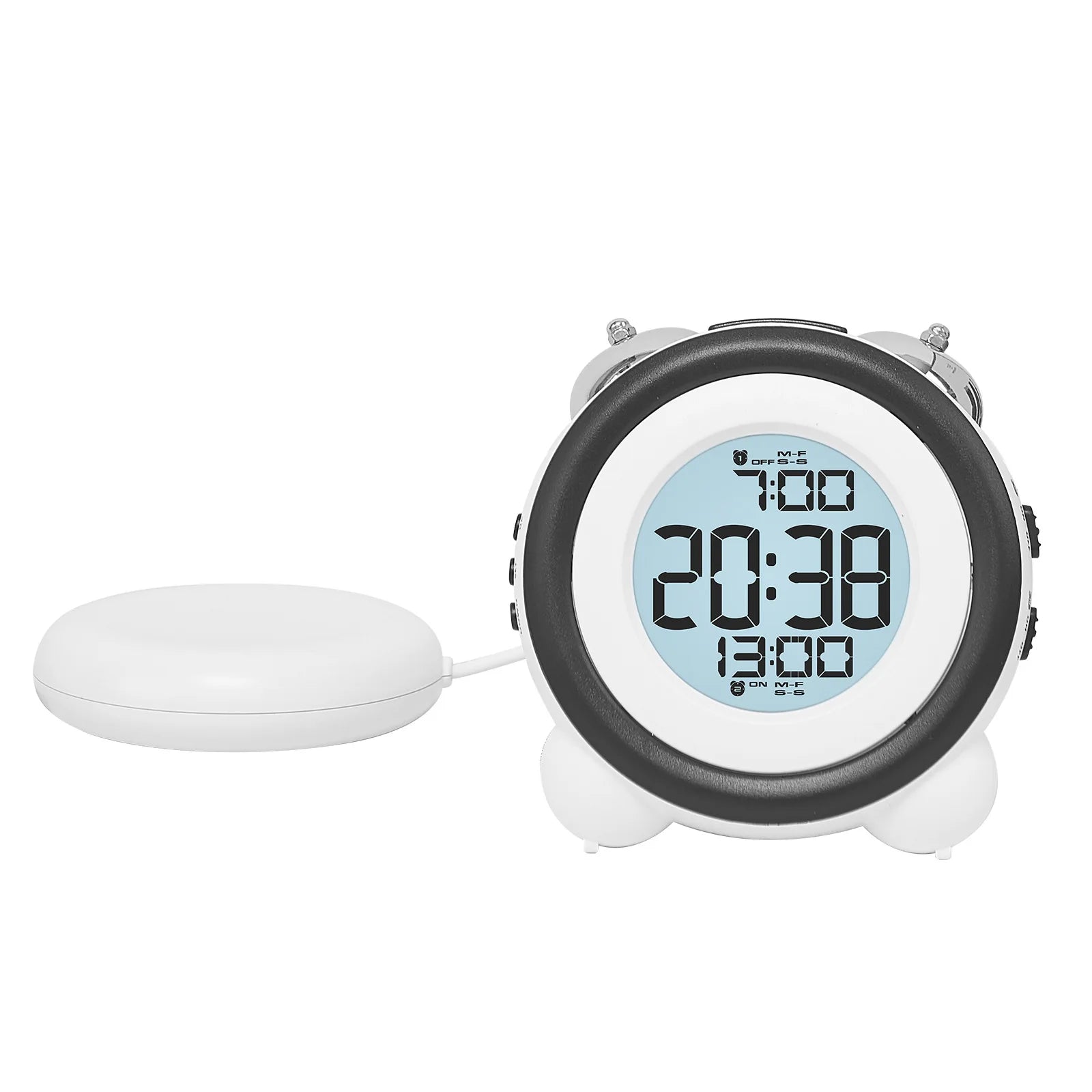Super Loud Vibrating Alarm Clock with Bed Shaker Multi-Functional Dual Alarm Clock for Heavy Sleeper Deaf Hard of Hearing Snooze
