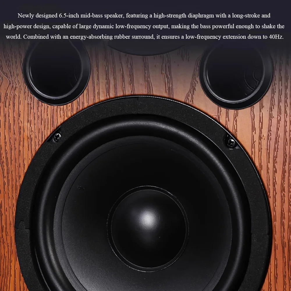 Home HIFI 65-inch Passive Speakers 100Wx2 Output Power 2Crossover Stereo Audiophile Bookshelf Speakers 4-inch Silk Dome Tweeter
