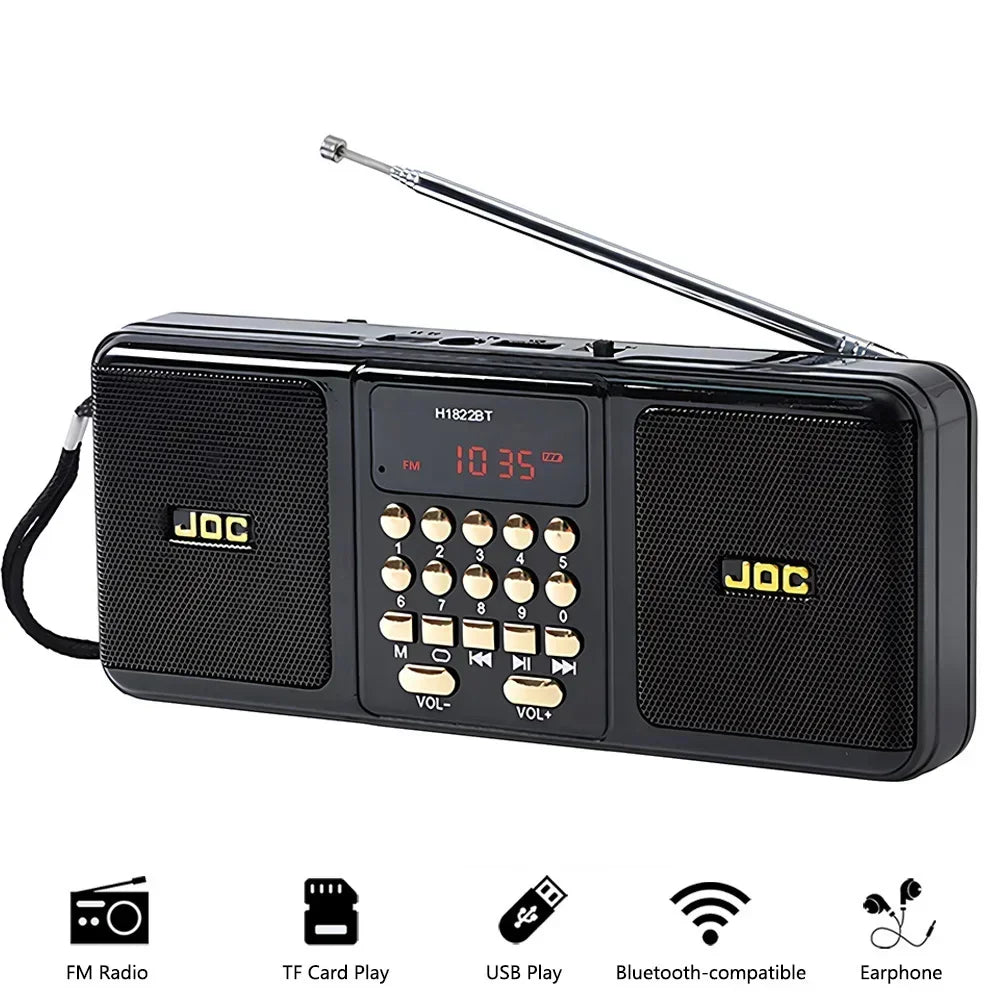 Mini Portable Speaker Radio Handheld Rechargeable Digital FM USB TF MP3 Player Bluetooth Speaker Devices Supplies for Computers