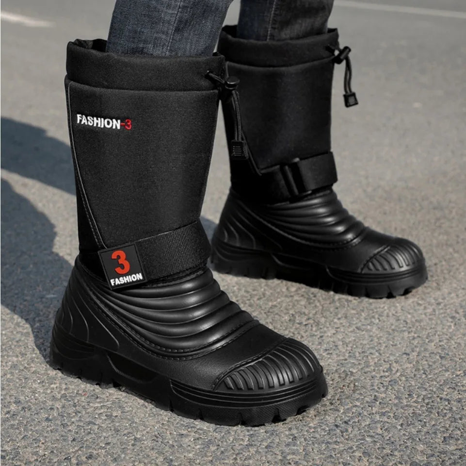 Mens High Top Snow Boots Waterproof Rainforest Boot Plus Big Size 49 50 51 Lightweight Plush Warm Shoes Snowboots Botines Hombre