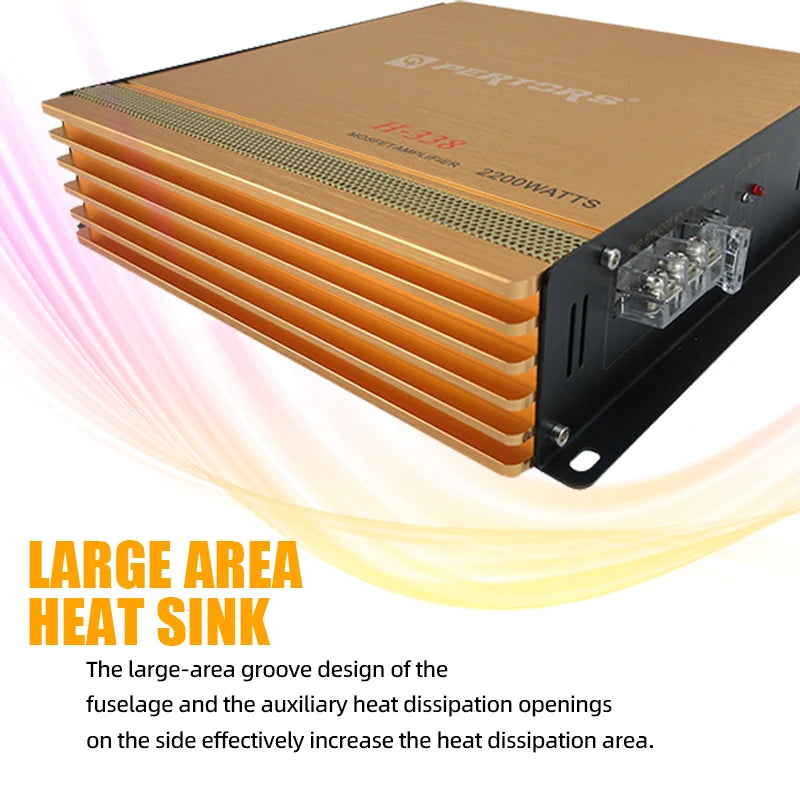 2-Channel 12V Car Power Amplifier Class A/B Digital Stereo Surround Passive Subwoofer Audio Player For Cars Max 2200W AMP
