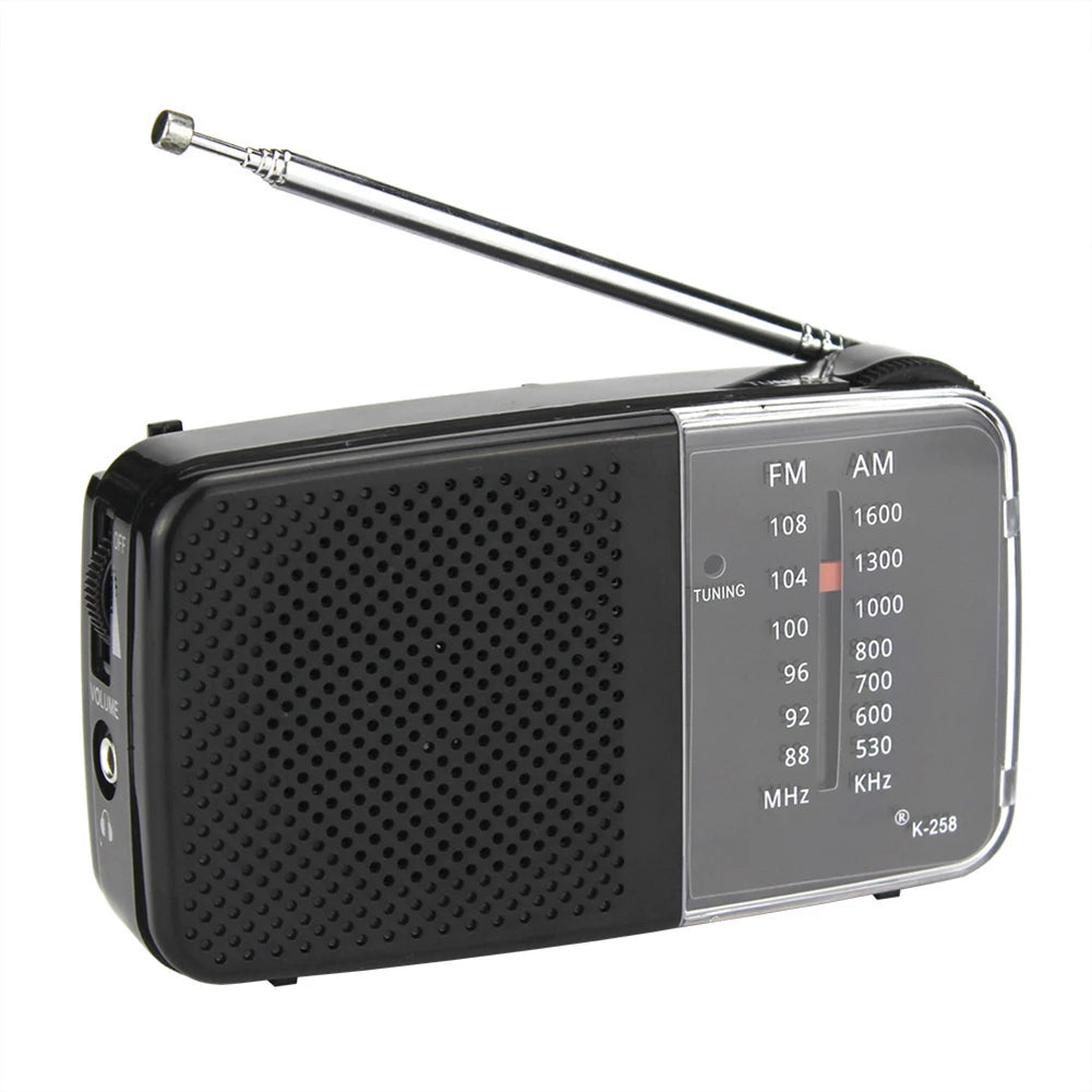 Portable AM/FM Radio with Speaker Mini Transistor Radio with Strap Battery Powered Radio Telescopic Antenna for Running Cycling