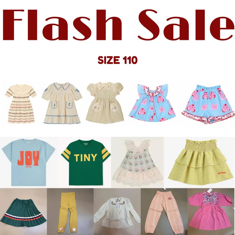 Flash Sale Kids Clothing Set 110cm Toddler Girls Dresses T-shirts Skirts Pants Cartoon Print Striped Casual Wear Summer Outfits