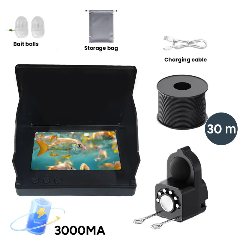 Fishing Camera 120°ortable Fish Depth Finder Water Handheld 1080P 4.3 Inch LCD Fish Finder Underwater With Night Vision