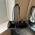 New Women Red Shoulder Bag Korean Version Simple Solid PU Leather Underarm Bags 2025 Elegant Female Dating Handbags