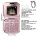 Seniors Cell Phone Foldable Multifunctional Clamshell Phone 1.77 Inch Screen Mini Mobile Phone Portable Clamshell Phone With