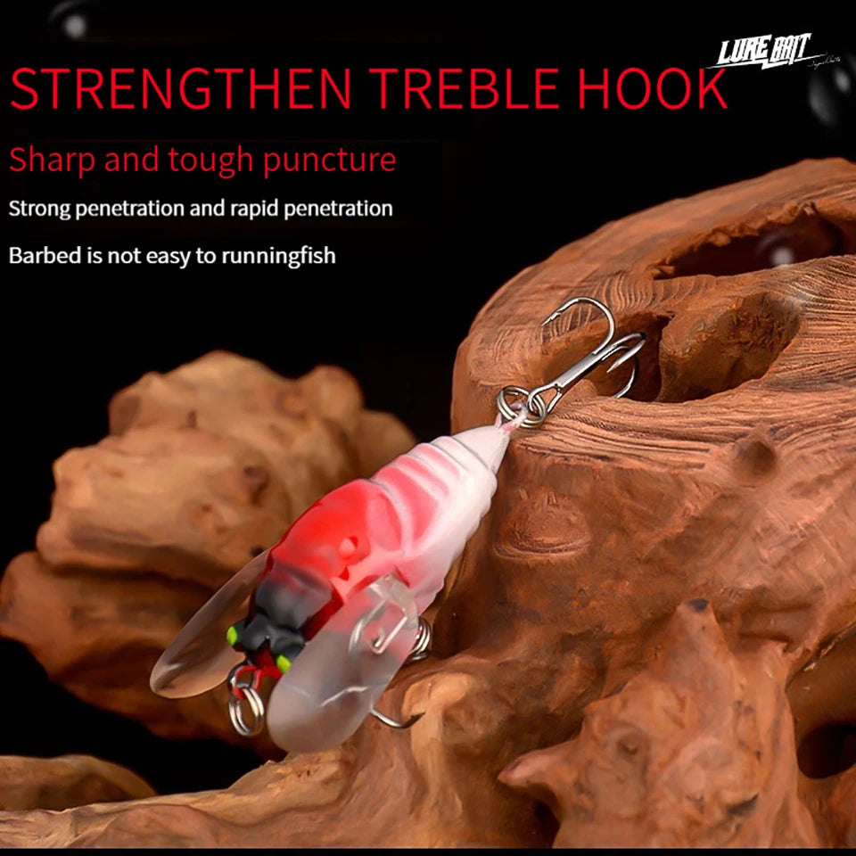 WALK FISH 6.5g/5cm Topwater Noise Simulation Cicada Fishing Lure Flexible Wings Hard Bait Pike Tackle Temptation Luminous Design