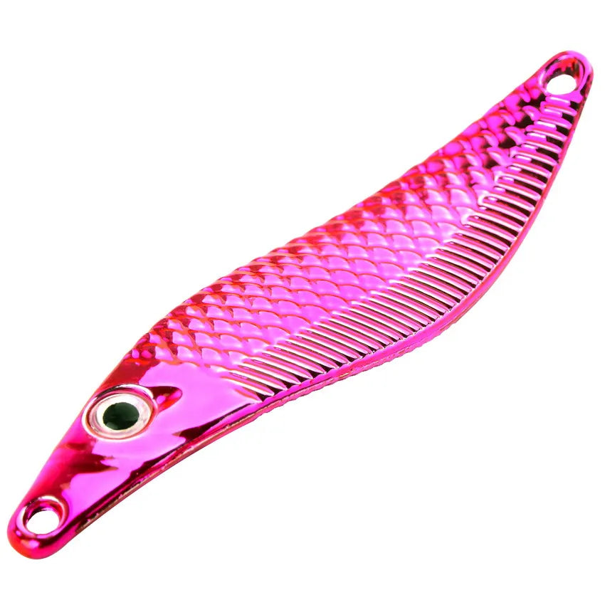 Metal VIB Leech Spinners Spoon Lures 7g 10g 15g 20g Artificial Bait With Feather Hook Night Fishing Tackle for Bass Pike Perch