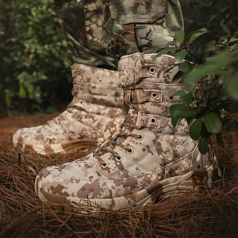Men Tactical Boots Waterproof Army Work Climbing Hiking Shoes Training Motorcycle Hunting Safety Unisex Desert Boot