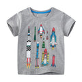 Kids Clothes Children's Clothing 2025 Summer Baby Boys T Shirts Cartoon Rockets Cotton Tops Tees