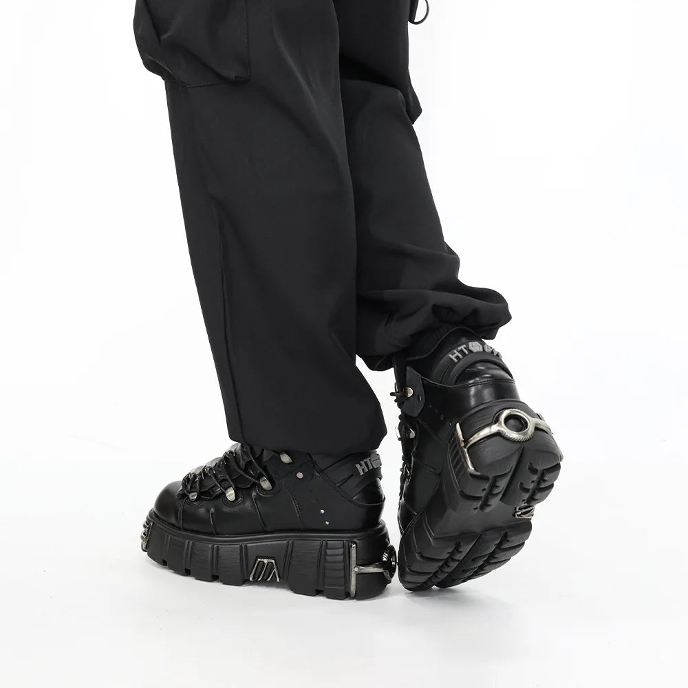New Men's and Women's Fashion Increased Punk Boots High-quality Couple Breathable Lace-up Non-slip Casual Shoes Women's Shoes
