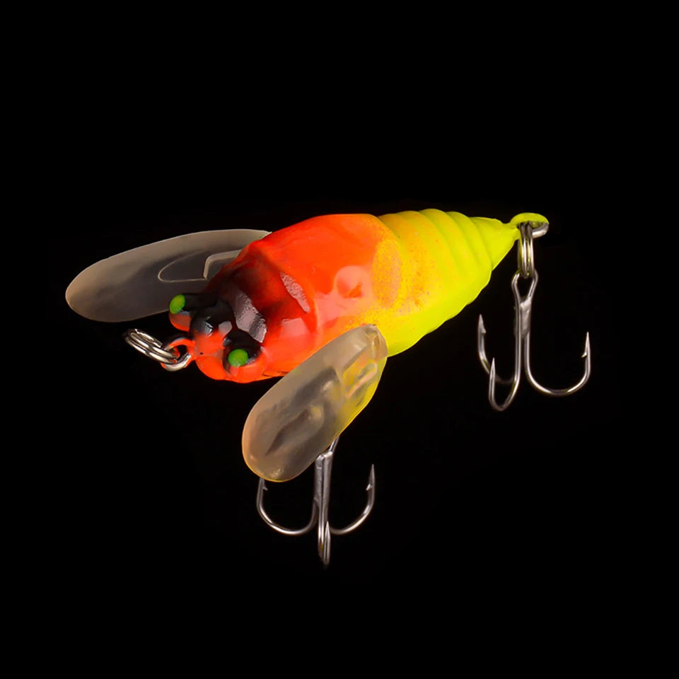 WALK FISH 6.5g/5cm Topwater Noise Simulation Cicada Fishing Lure Flexible Wings Hard Bait Pike Tackle Temptation Luminous Design