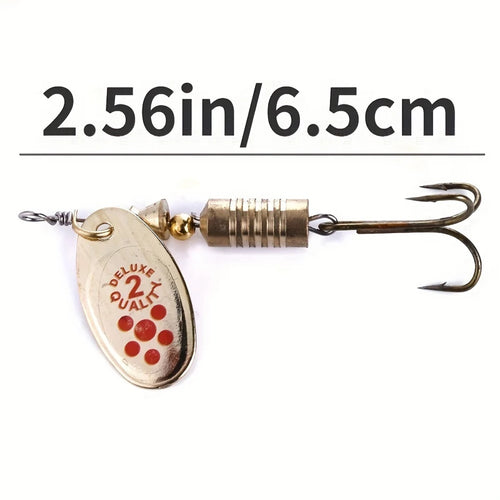 10Pcs 6.7cm 7g Spinner Spoon Metal Bait Fishing Lure Sequins Crankbait Spoon Baits for Bass Trout Perch Pike Rotating