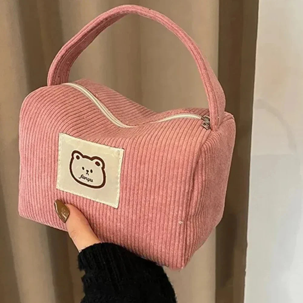 Women's Cosmetic Bags Plush Cute Summer Fashion Large Soft Comfortable Handbag With Handle