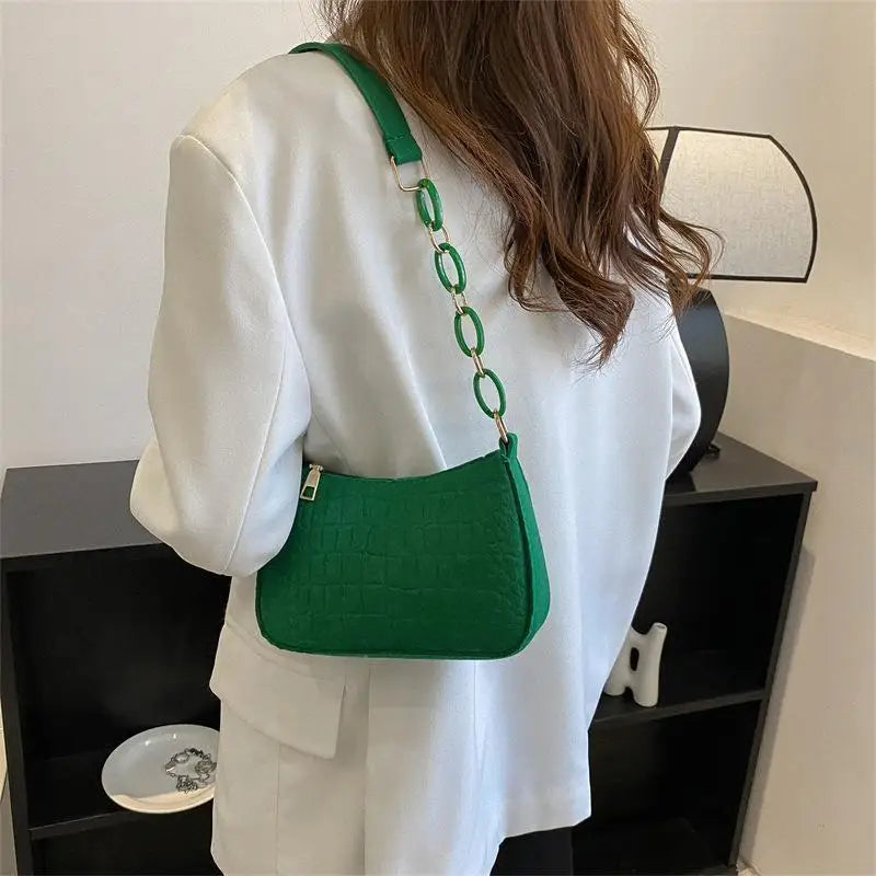 New Popular Retro Gentle Temperament Small Square Bag Autumn Shoulder Handheld Fashion Casual Yankee Underarm Shoulder Bag