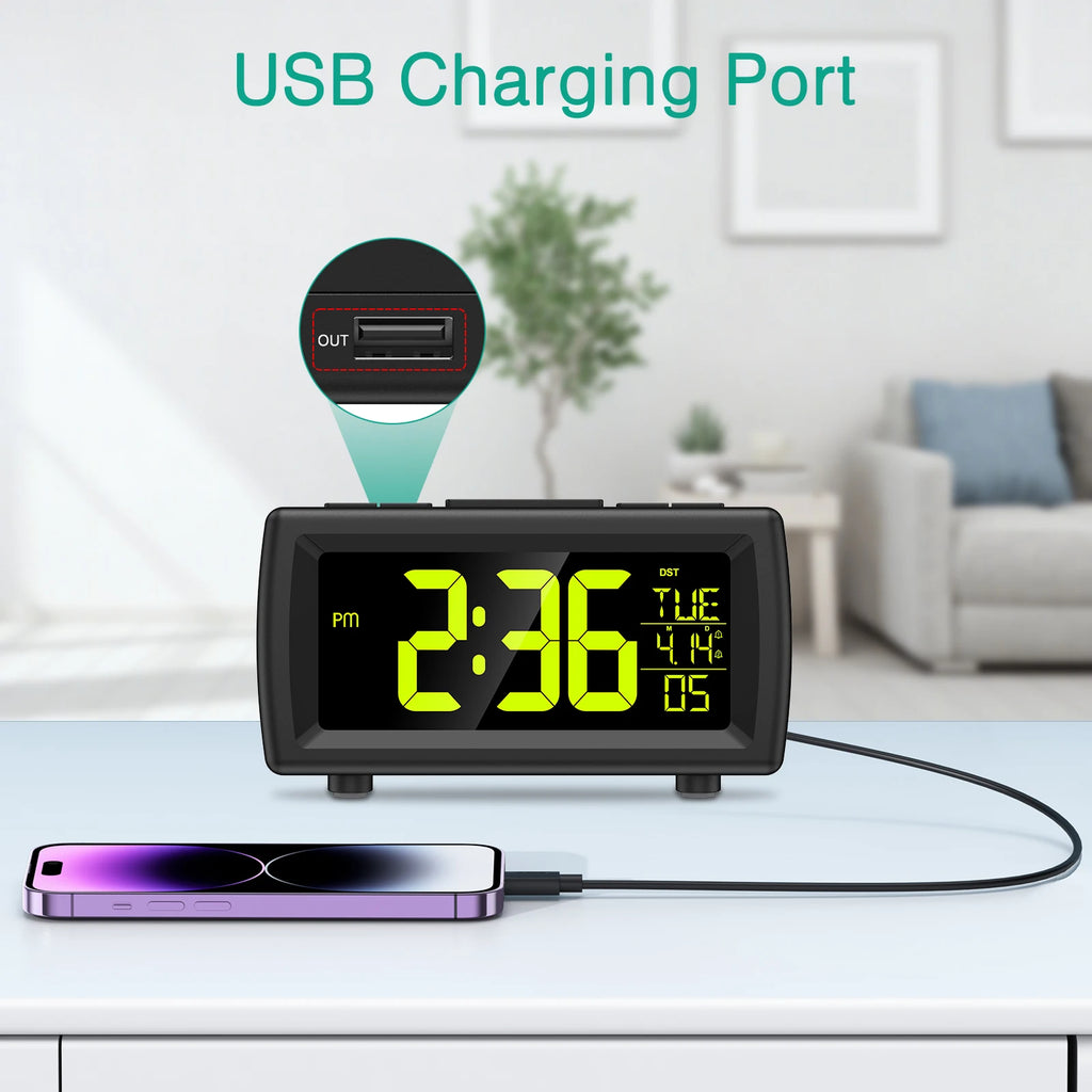 ORIA  Alarm Clock Radio Digital FM Radio Clock with Snooze and Adjustable   Volume Bedside LED Clock with Dual Alarm for Home