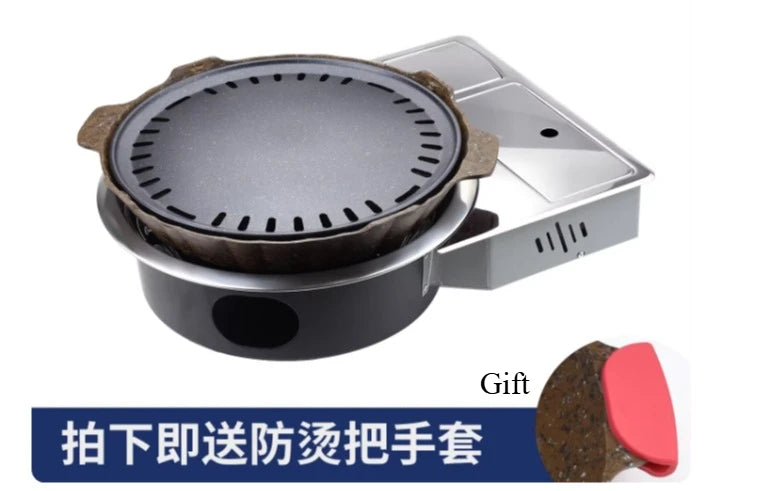 Korean Commercial Desktop Embedded Bbq Gas Grill Smokeless Indoor Outdoor Stainless Steel Barbecue Gas Grill For Restaurant