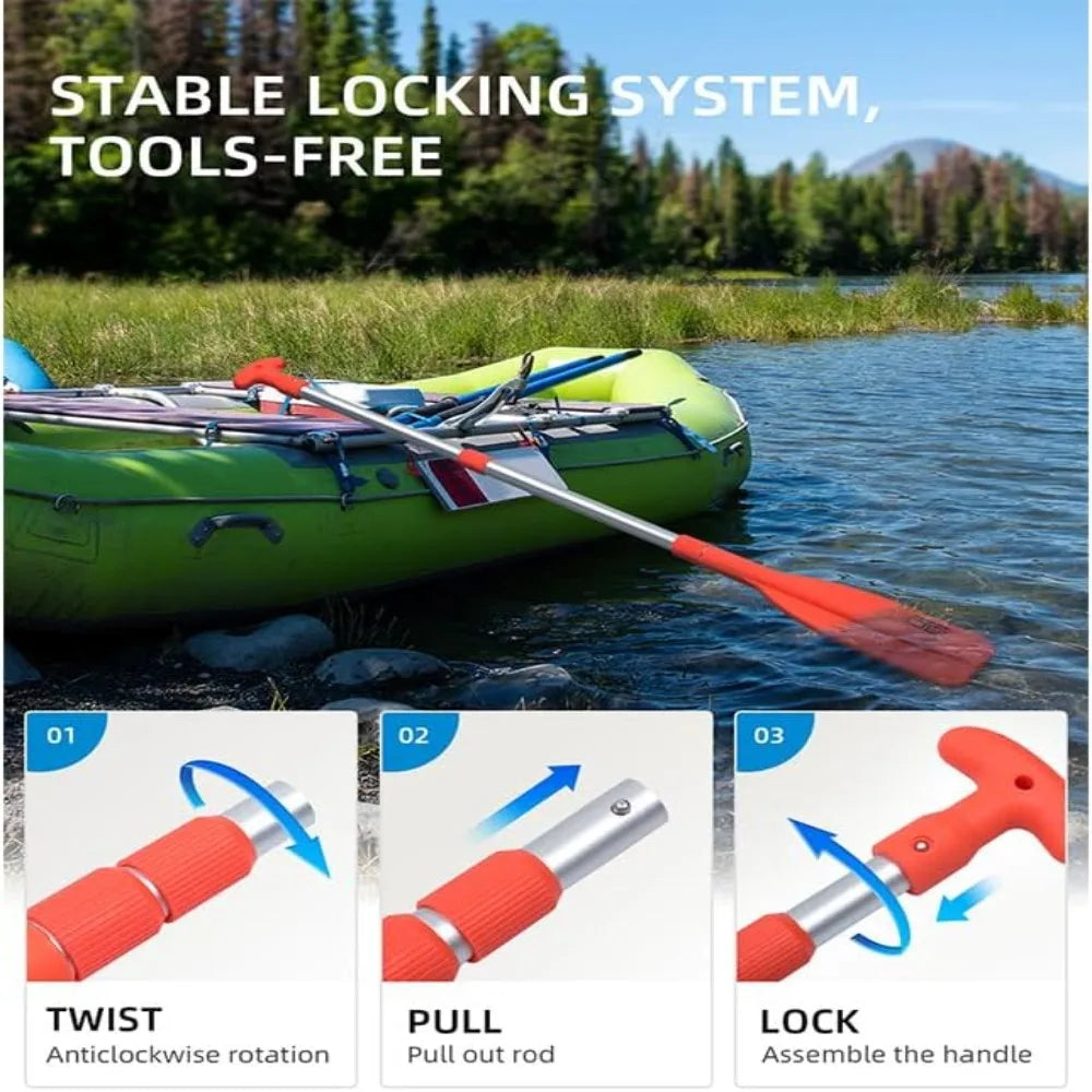 Telescoping Emergency Boat Paddle Aluminum Shaft Lightweight Boat Oars Adjustable Length Canoe Kayak Paddles