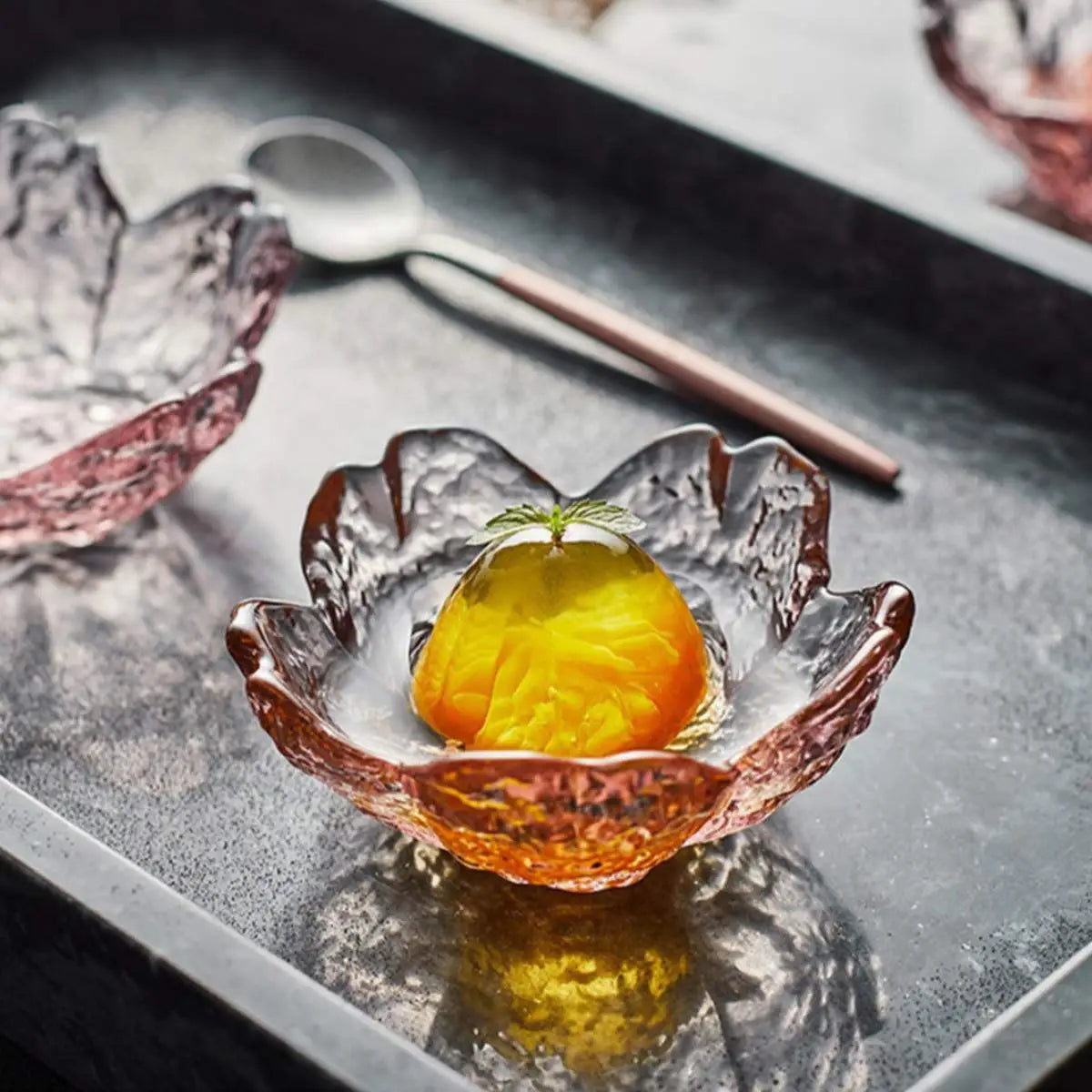 Pink Glass Bowls Set of 3/6, Small Dip Bowls Sauce Plates - Japanese Sakura Flower Cherry Blossom Shaped Bowl for Dessert