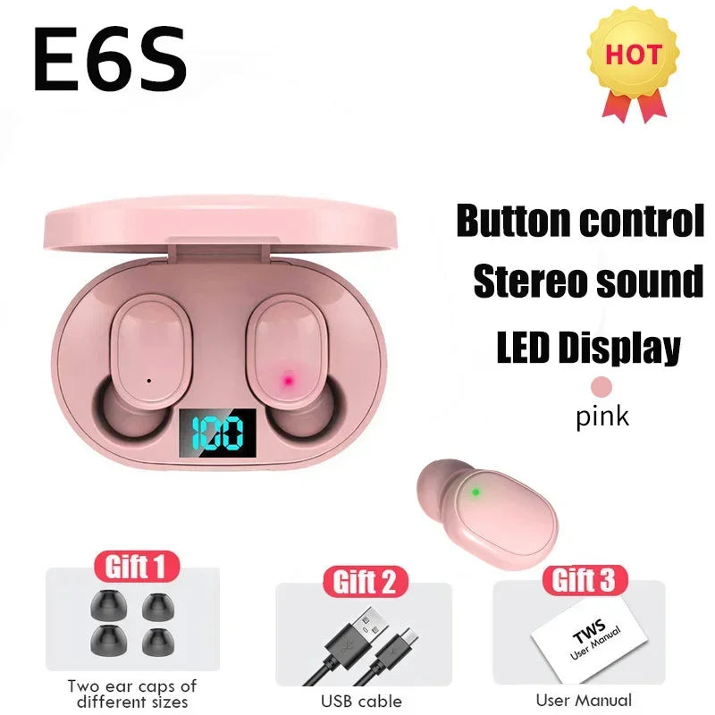 E6S Bluetooth headphones wireless Bluetooth headphones noise-cancelling headphones with microphone suitable for Android and ios