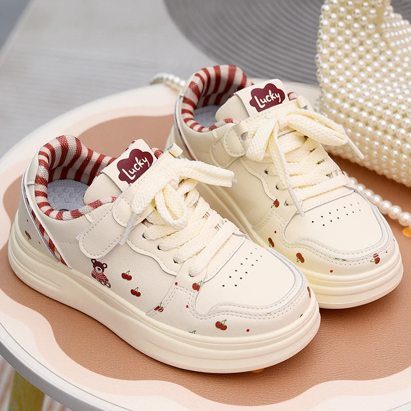 Girls' shoes 2026 Spring and Autumn new children's shoes, children's board shoes, versatile white shoes, anti slip single shoes,