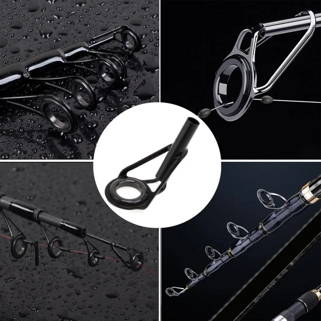 8pcs/lot Mixed Sizes Fishing Pole Rings Repair Kits 8 Sizes Stainless Steel & Ceramics Lure Fishing Rod Guides Circle