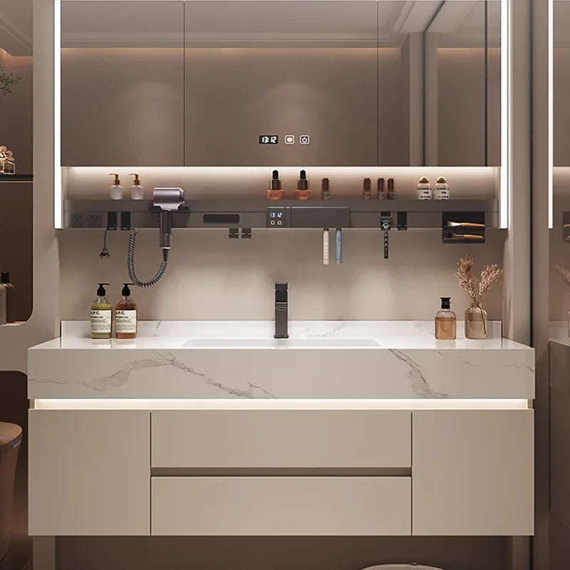 Partitions Storage Bathroom Cabinet Organizer Mirror Wall Shelves Accessories Toilet Cupboard Luxury Gabinete Home Furniture
