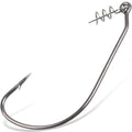30Pcs Worm Fishing Hooks Jig Crank Barbed Hook High Carbon Steel Swimbait Hooks with Spring Twist Lock for Soft Fishing Lures