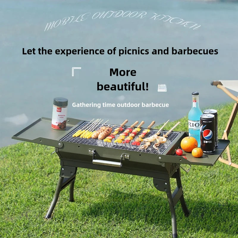 BBQ Grills Foldable Charcoal Grill Outdoor Camping Picnics Carbon Grills Butane/Propane Fuel Options