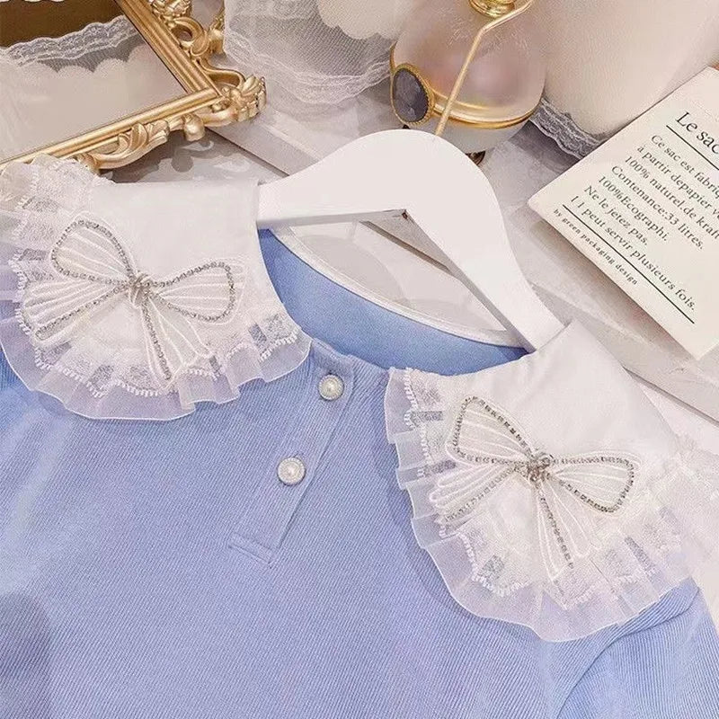 Kids Outfits Baby Girls Clothing Set Sweater Clothing Outfit 2PCS Newest Winter Knitted Solid Color Casual Top T-shirt+Skirt