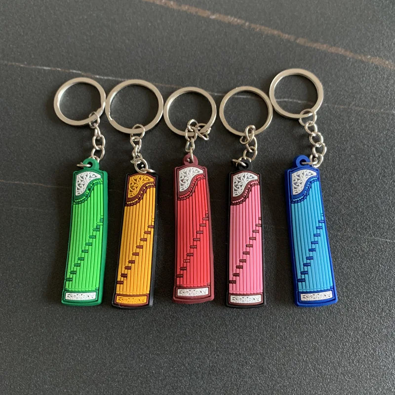 New Musical Instrument Silicone Guitar Pvc Soft Keychain Cartoon Small Gift Pendant K5156