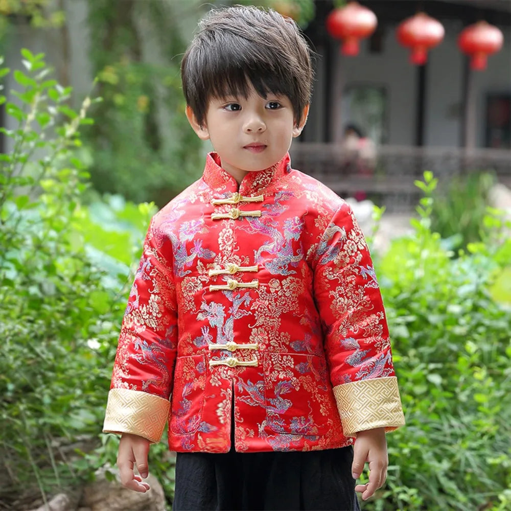 Kids Clothes Children Clothing Baby New Year Vintage Coat Performance Costumes Tops Chinese Hanfu Boys Ethnic Style Traditional