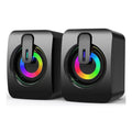 HIFI Stereo Usb wired Speaker PC Speakers USB Wired Caixa De Som with RGB Lights Volume Control 3.5mm AUX-in Desk Audio System