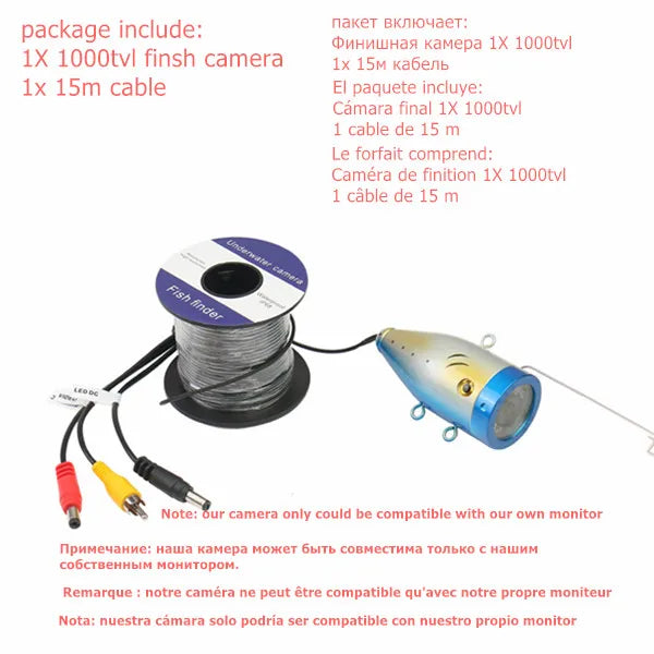 underwater fisherman camera for Fishing finder HD 7 inch monitor 1000TVL security fishing camera w/ white led light big float
