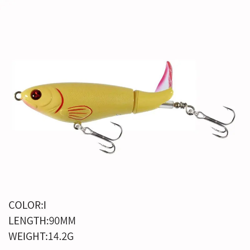 Pesca Topwater Whopper Plopper Popper FIshing Lure 90mm 15g Artificial Bait Hard Plopper Soft Rotating Tail Fishing Tackle Geer