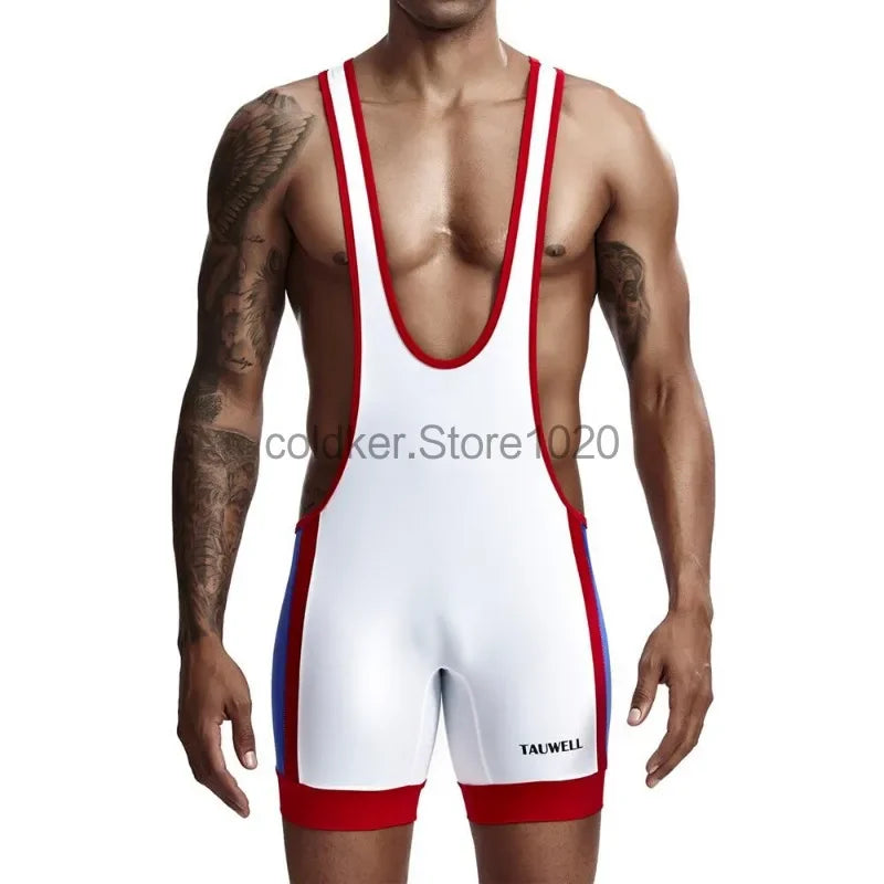 Men's Undershirts Sexy Slim Bodysuit Shaper Wrestling Singlets Jumpsuits Male Underwear Bodywear Sports Bodybuilding UNDERWEAR