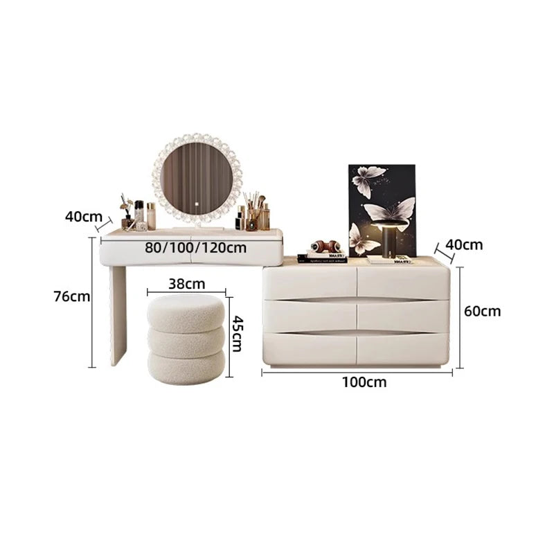 European Trendy Vanity Table Modern Glamour Living Room Wide Vanity Table Corner Aesthetic Meuble Rangement Salon Furniture