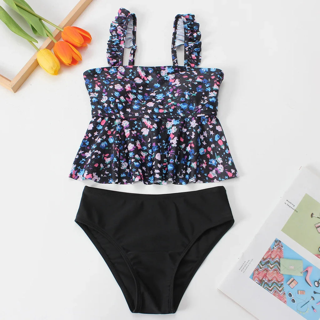 Girls Bikini High Waisted Swimsuit Kids Ruffle Children's Swimwear 8-12 Years Teenagers Bathing Suit Girl Cute Beachwear 2026