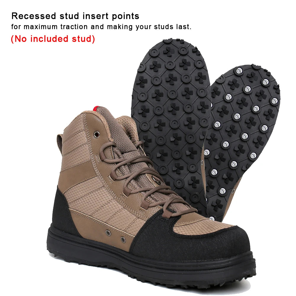 Men's Fishing Wading Boots Rubber Sole  Lightweight Anti-Slip Hunting Rubber Bottom Waders Shoes