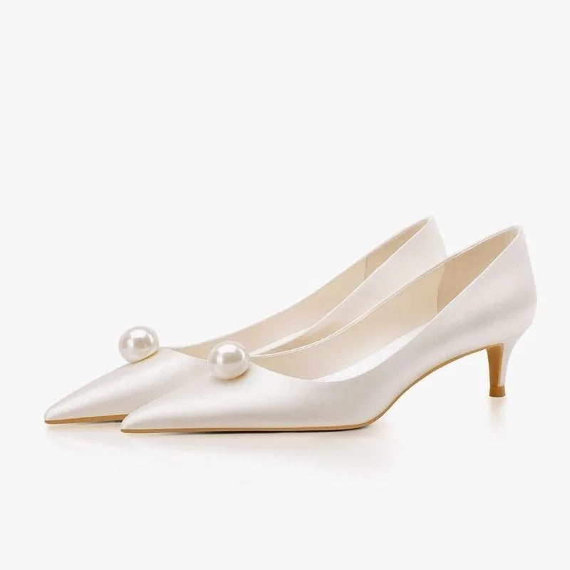 Low-heeled Wedding Shoes for Women 2026 Spring New Slim and Non-tiring Shoes