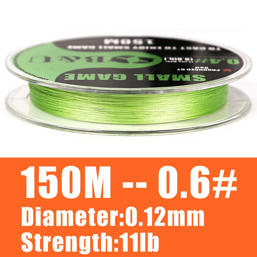 B&U 150m Micro Fishing Lines Saltwater Long Casting Fishing 4 Strands Braided PE Japan Monofilament Fishing Line Set Leader Line