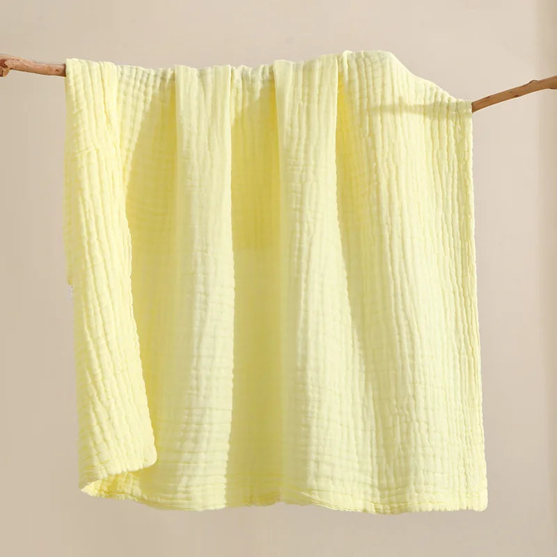 Baby Bath Towel 6 Layers Infant Gauze Receiving Blanket 1pc Kid Swaddle Wrap Bedding 105*105cm Pure Cotton Bubble Muslin Blanket